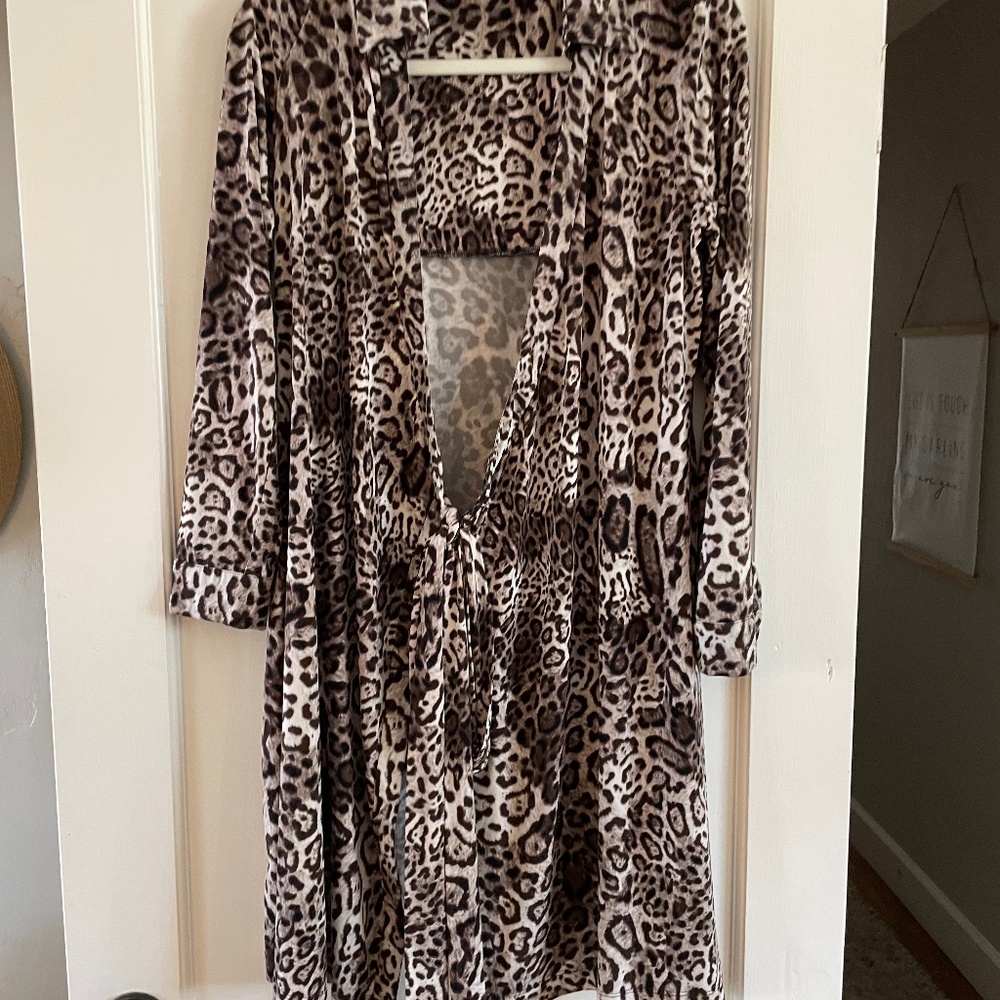 Calvin Klein animal print wrap dress